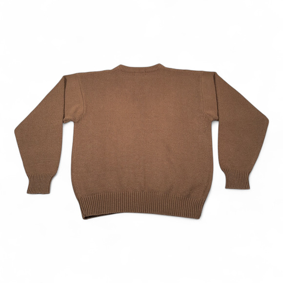 Vintage Kmart Sweater Adult MEDIUM Brown Cable Knit Fisherman Dad Preppy 80s - Picture 3 of 8